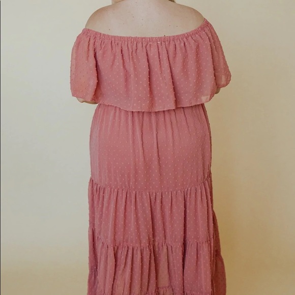 Baltic Born Mauve Swiss Dot Maternity Dress Large - Picture 5 of 12